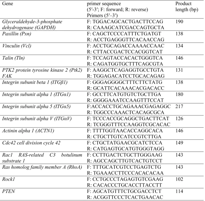 Tableau IV. Oligonucleotide Primer Sequences for Real-Time PCR. N.B. Table 1 of the  article