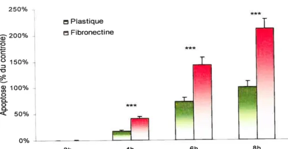 Figure 10: Effet de la concentration de fibronectine sur l’apoptose