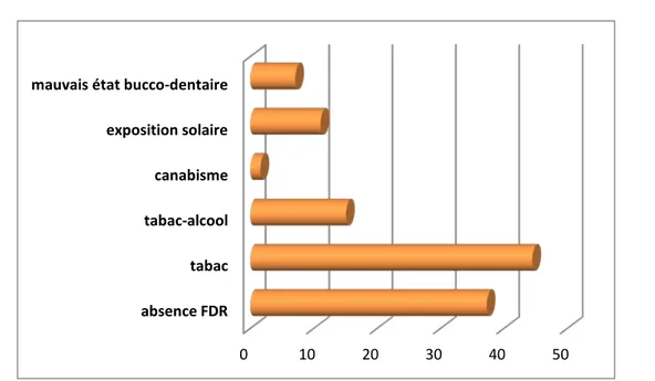Figure 27: Répartition des malades selon les facteurs de risque des cancers ORL 