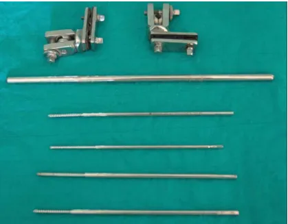 Figure 10 : Image montrant les différentes composantes du fixateur externe d’Hoffman