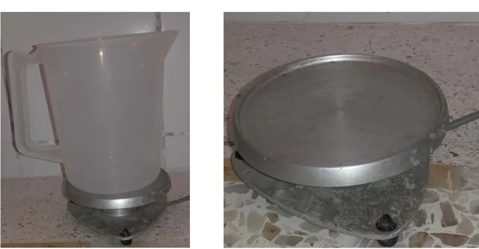 Figure n°3 : Débitmètre par système de pesée avec pot de recueil d’urine  -  Toilette