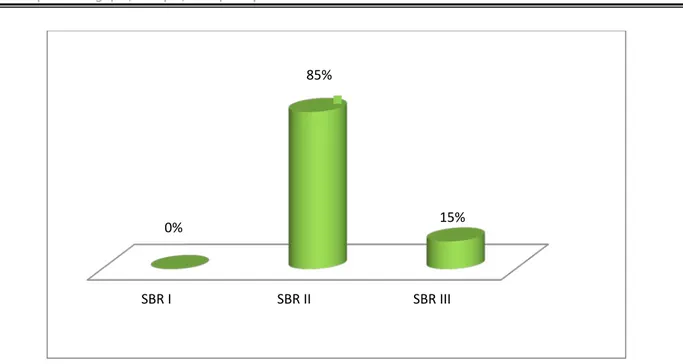 Figure 13 : Répartition des patientes selon le grade SBR.  9. Grade de CHEVALIER : 
