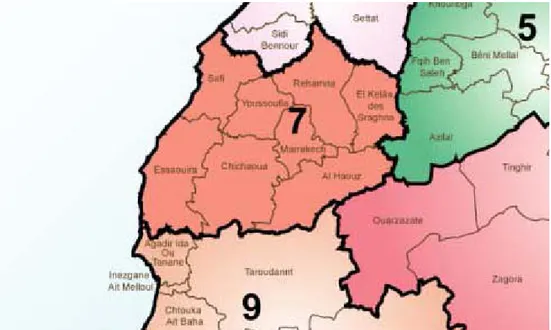 Figure 1: découpage territorial de la région de Marrakech-Safi  (13)