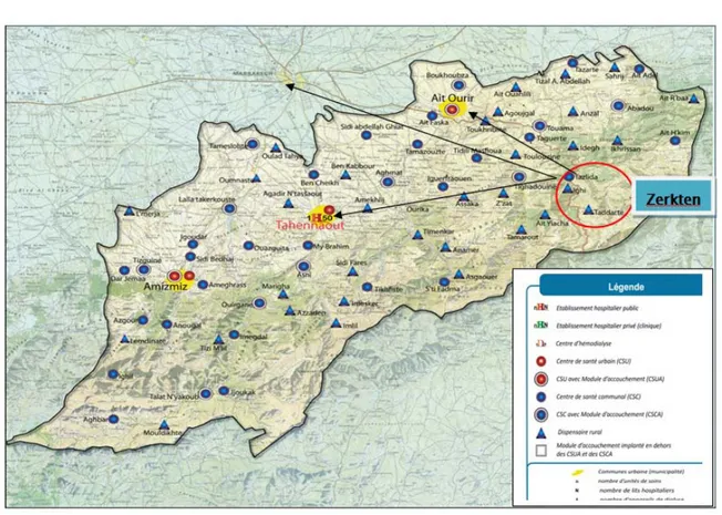 Figure 3: Carte sanitaire de la province d'Al Haouz 