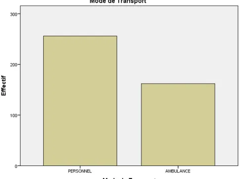 Figure 6 : Mode de transport le plus utilisé 