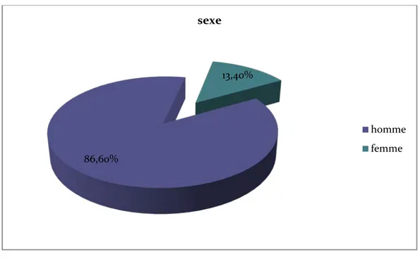 Figure N° 1 :  Répartition des patients selon le sexe . 86,60% 