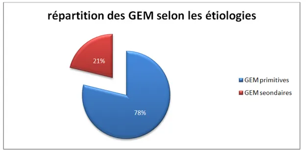 Figure 5 : Répartition des GEM selon les étiologies : 