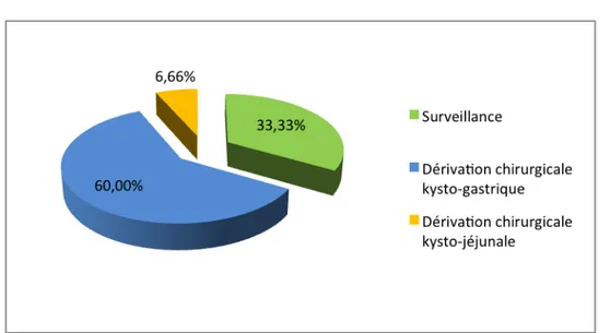 Figure 10 : Les différents types de traitement dont ont bénéficié nos patients 