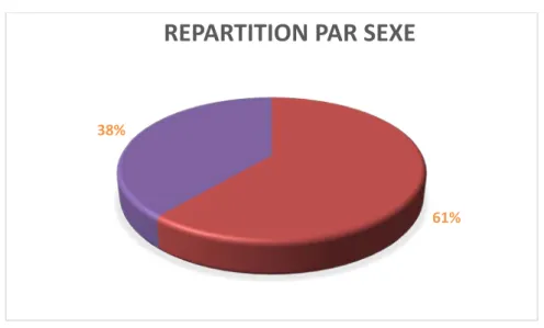 Figure 4 : Répartition des patients par sexe 