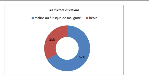 Fig 29 : La répartition des microcalcifications selon le risque de malignité 