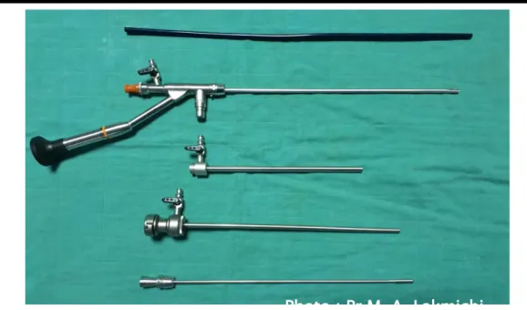 Figure 14: Dilatation du trajet de la ponction calicielle sur un guide thérumo pour mini -NLPC