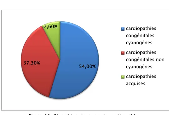 Figure 11: Répartition des types de cardiopathies. 