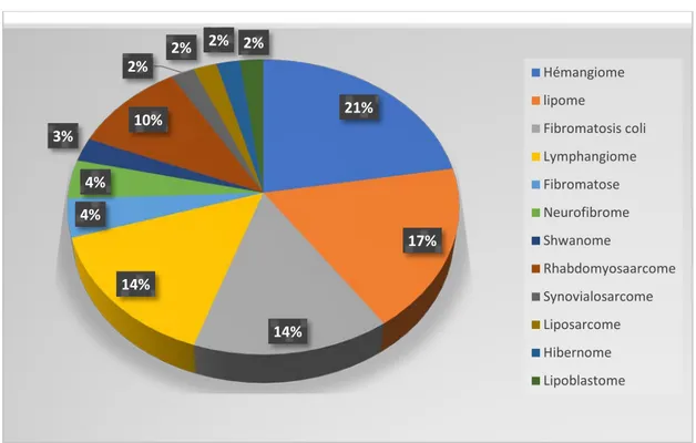 Figure n°1: Répartition des cas selon les types histologiques du graphique  2.  Age: 