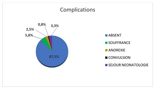 Figure 10 : Répartition des complications (N=120) 