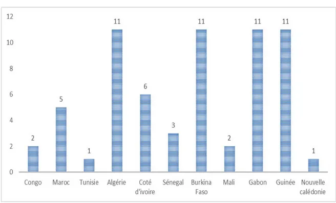 Figure 9 : Répartition des participants selon le pays 