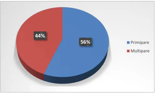 Graphique 3 : Répartition des candidates en fonction du nombre de grossesses. 