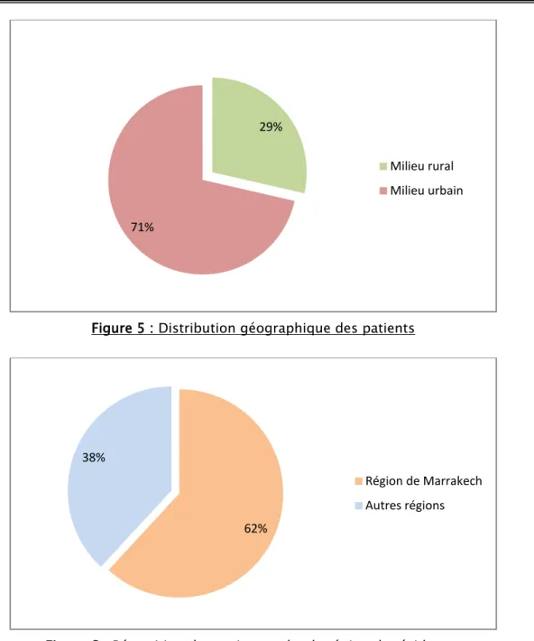 Figure 5 : Distribution géographique des patients 