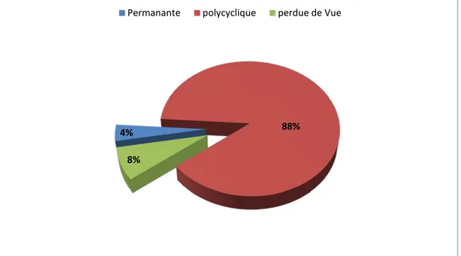 Figure 13 : Le profil évolutif  selon les patients 