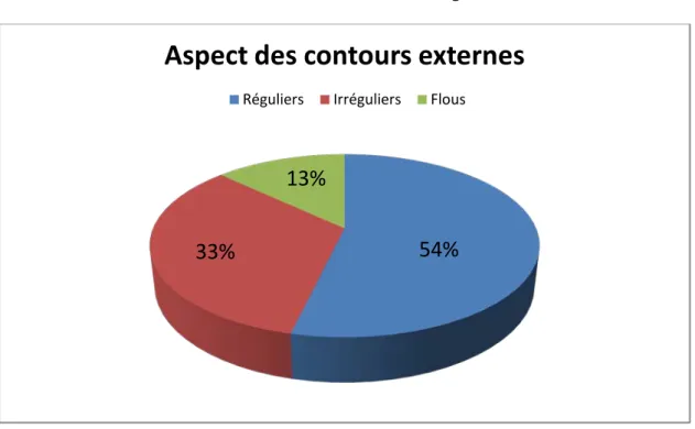 Figure 25 : Aspect des contours externes des lésions cavitaires à la TDM thoracique. 