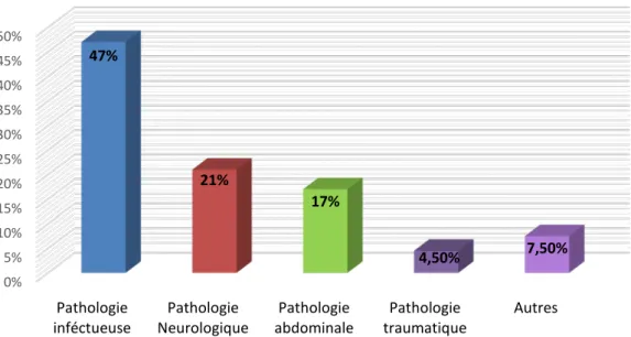 Figure 10 : Répartition selon le diagnostic d’admission 