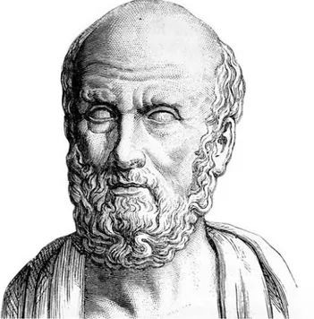 Figure 5: Portrait d’Hippocrate (460-375 av JC) Hippocrate vie et œuvres manuscrit grec  2144 Fol.10v (1335-1345) Bibliothèque nationale, Paris (7) 
