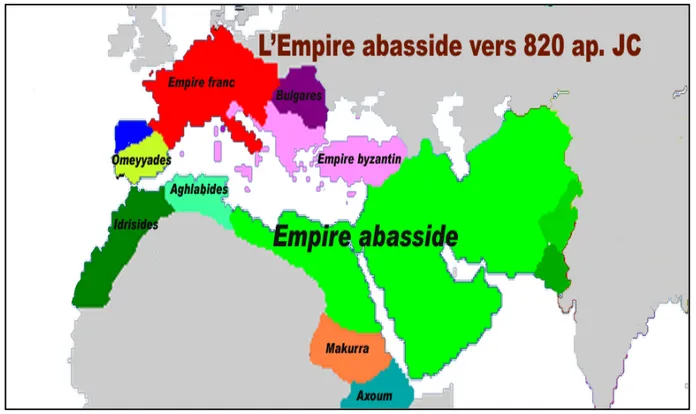 Figure 3 : L’empire musulman sous la dynastie des abbassides  Le nombre de médecins qui ont marqué cette dynastie est de :  203 