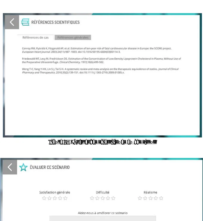 Figure 17 : Références scientifiques du cas simulé 