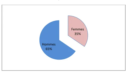 Graphique 1 : Répartition des malades selon le genre 