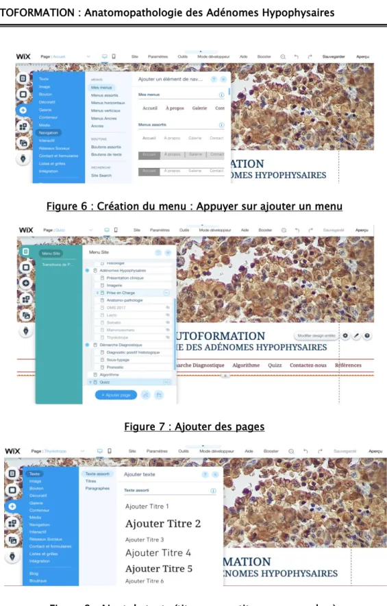 Figure 6 : Création du menu : Appuyer sur ajouter un menu 