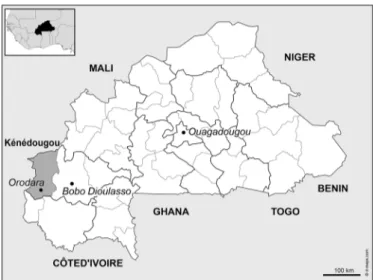 Fig. 1. Localisation des Sèmè au Burkina Faso. Fig. 1. Location of the Sèmè in Burkina Faso.