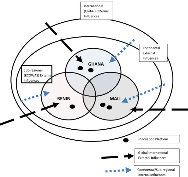 Fig. 1. Diagrammatic illustration of the framework of external inﬂuences. Source: derived by the authors from analysis of RA’s and National Coordinators ’ process narrative reports, every 4 months, 2011–2013.