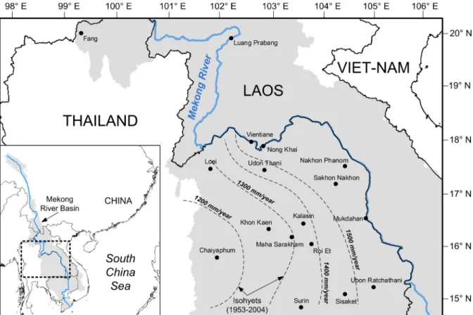 Fig. 1. Study area and location of the rainfall stations.