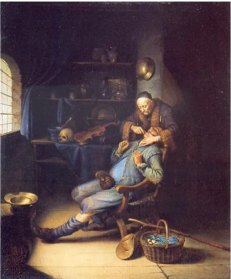 Fig. 7a : L’arracher de dents. Gérard DOU. 1640. 