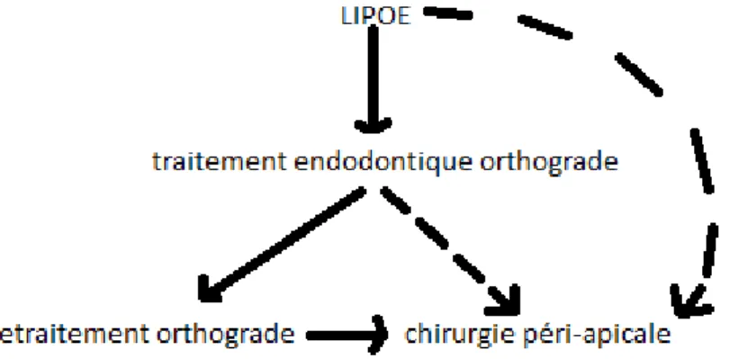 Fig 3 : indications de l’endodontie à rétro 