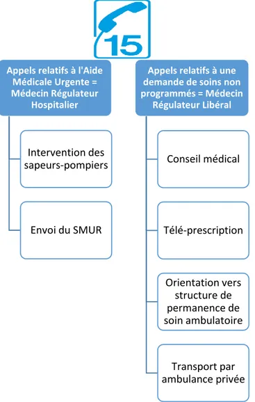 Figure 10: Schéma de la prise en charge d'un appel au Centre15 