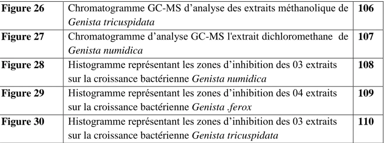Figure 26  Chromatogramme GC-MS d’analyse des extraits méthanolique de 