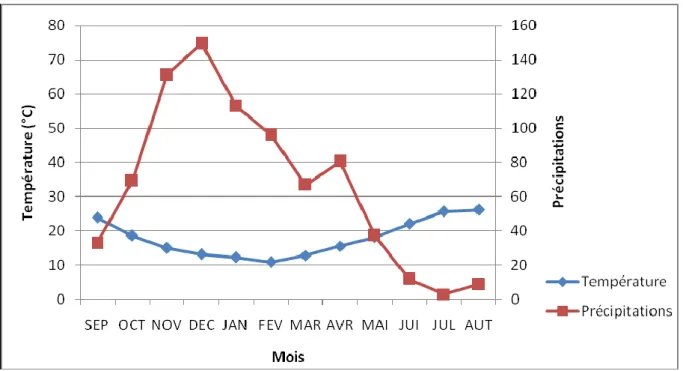 Figure 16: Diagramme ombrothérmique station des salines (1980-2010) 