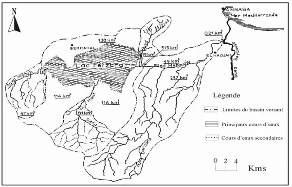 Figure 3. Le bassin versant du lac Fetzara (AJCI, 1985). 
