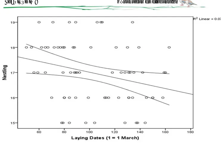 Figure 21 : Variation des durées d’incubation et d’élevage chez la Tourterelle maillée (2013).