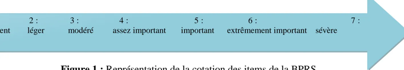 Figure 1 : Représentation de la cotation des items de la BPRS 