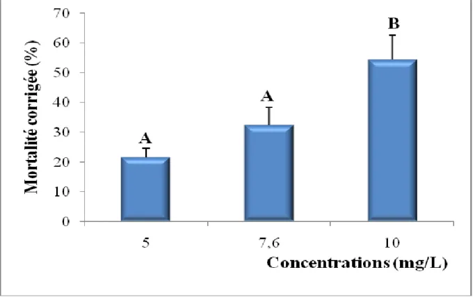 Figure  12.  Toxicité  du  cadmium  après  48  h  d'exposition  de  D.  trunculus  et  classement  des  concentrations
