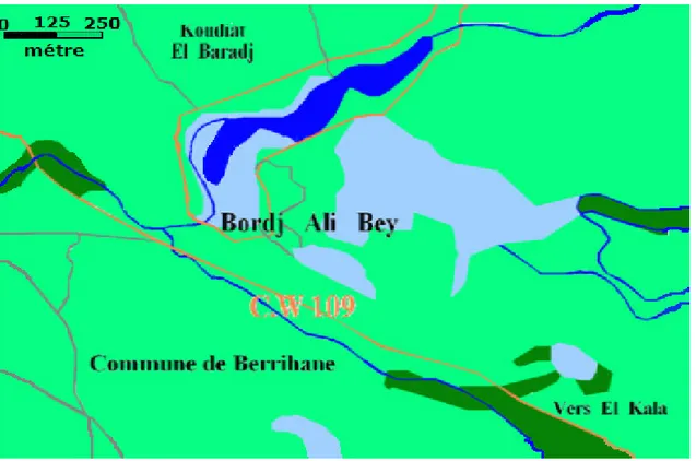Figure 8 : Localisation de la station de prélèvement dans le lac Noir.