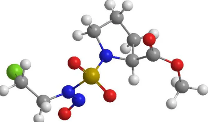 Figure I.7 : Structure de la  Nitroso-N-(2-chloroethyl)-N’-sulfamoylprolinate