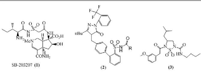 Figure 2: Structures chimiques de quelques sulfonamides acylés utilisés en clinique. 