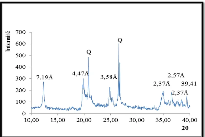 Figure  IV.2 ̶ Spectre DRX de l’argile purifiée. 