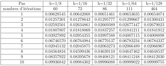Tableau 3.3 – Résultats par la méthode de la pénalisation pour IP 1