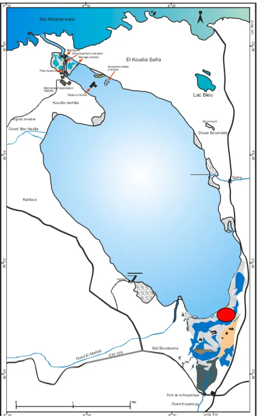 Figure 3 : Carte  générale  du lac  Mellah