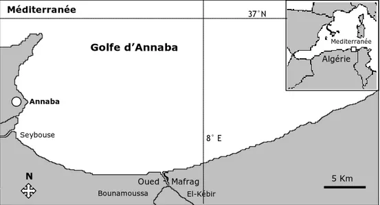 Figure 2 :  Présentation du golfe d’Annaba et   position  des stations échantillonnées de 