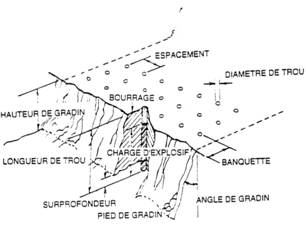 Fig 1.5 Schéma du dispositif géométrique d'un tir  La Figure 1.5 schématise un tir et montre quelques-uns de ces paramètres