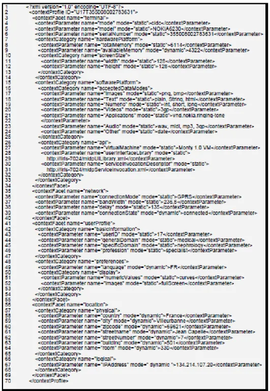 Figure 2.3. Exemple de situation contextuelle (Chaari, 2007). 